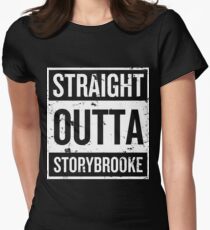 Straight Outta Storybrooke - White Words Women's Fitted T-Shirt