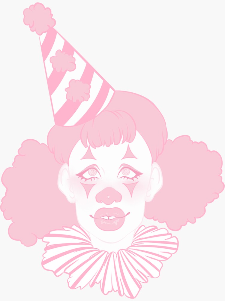 "Pastel clown girl" Sticker by SicklyCute Redbubble