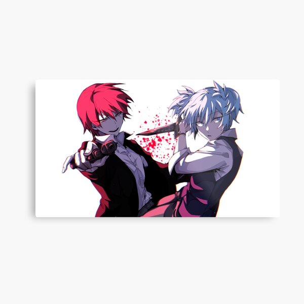 Assassination classroom Koro Sensei Nagisa Shiota Karma Akabane fight Metal Print