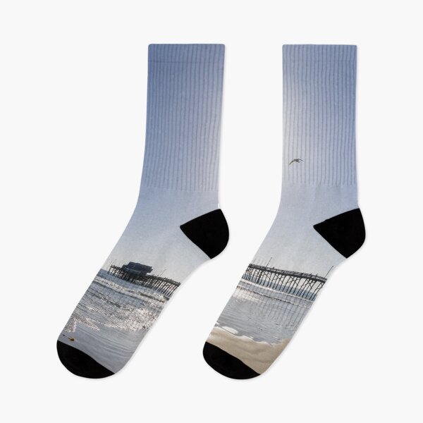 Item preview, Sunshiny SoCal Beachscape with Bird - Newport Beach Pier Orange County California designed and sold by Georgia Mizuleva.
