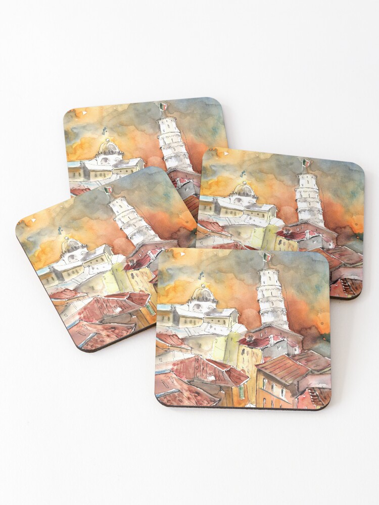 Thumbnail 1 of 5, Coasters (Set of 4), Pisa 03 designed and sold by Goodaboom.