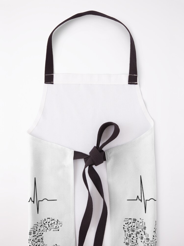 Alternate view of Love Music Musical notes Heartbeat Apron