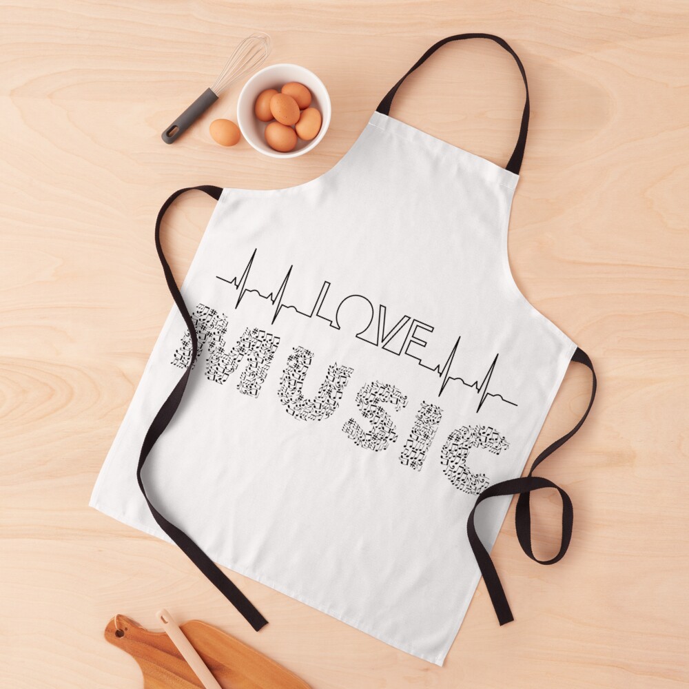 Love Music Musical notes Heartbeat Apron