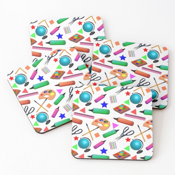 Item preview, Back to school. Pattern with school supplies.   designed and sold by Galina Kostyaeva.