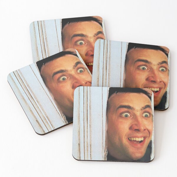 Item preview, Nicolas Cage, shining, here's Johnny scene, funny meme designed and sold by fkingrainbow.