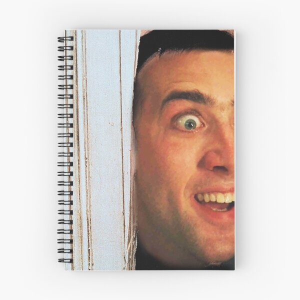 Item preview, Nicolas Cage, shining, here's Johnny scene, funny meme designed and sold by fkingrainbow.