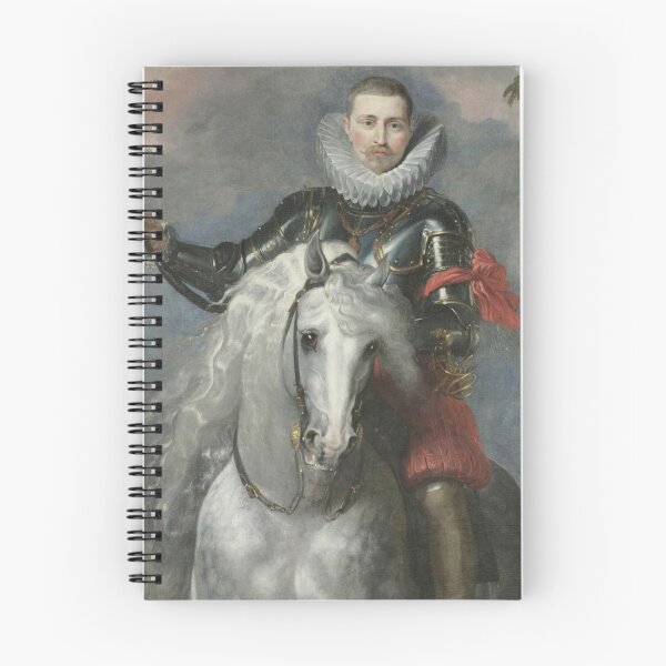 Item preview, Spanish Royal in ruff collar on Horseback portrait - Vintage painting designed and sold by Vintage Designs +.
