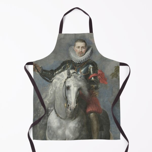 Item preview, Spanish Royal in ruff collar on Horseback portrait - Vintage painting designed and sold by Vintage Designs +.