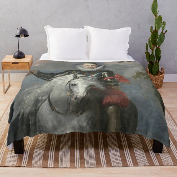 Item preview, Spanish Royal in ruff collar on Horseback portrait - Vintage painting designed and sold by Vintage Designs +.