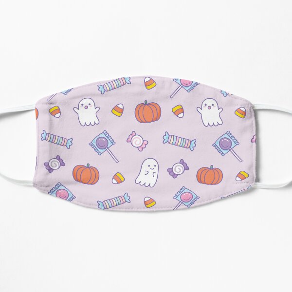 Cute Spoopy Ghosts and Halloween Candy - Pastel Pattern Flat Mask