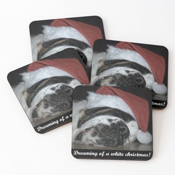 Item preview, Sleeping Christmas Saint Bernard dog designed and sold by HaleyRedshaw.