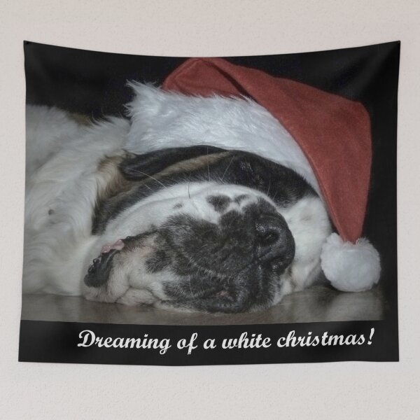 Item preview, Sleeping Christmas Saint Bernard dog designed and sold by HaleyRedshaw.
