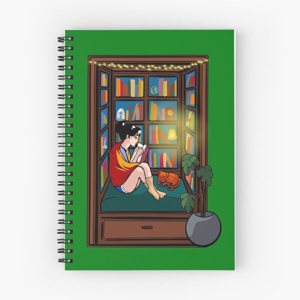 Item preview, Cozy princess reading inside booknook (black hair) designed and sold by theclassynerd.