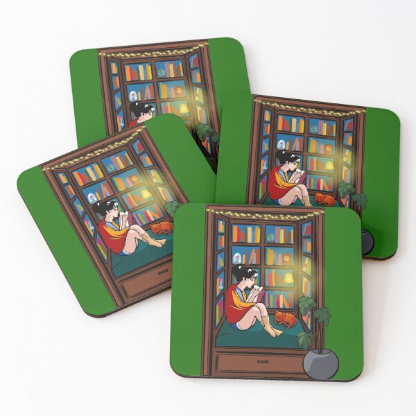 Item preview, Cozy princess reading inside booknook (black hair) designed and sold by theclassynerd.