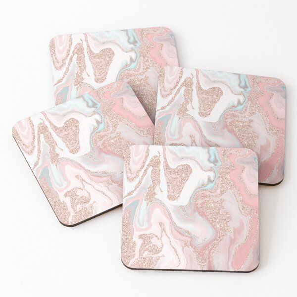 Item preview, Modern rose gold chic glitter coral gray pastel marble marbling pattern designed and sold by GirlyTrend.