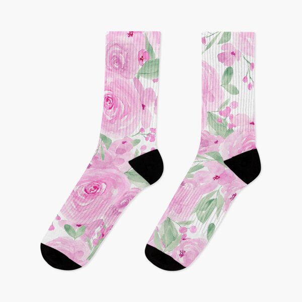 Item preview, Modern girly pink green floral watercolor pattern designed and sold by GirlyTrend.