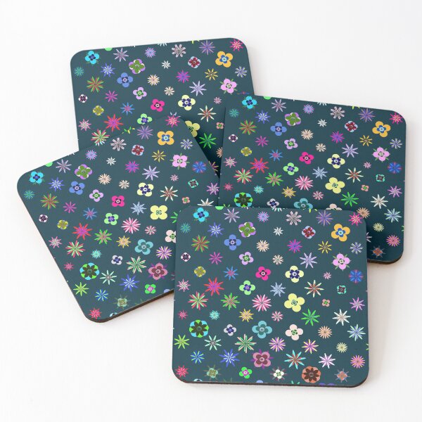 Item preview, Happy Coloured Flowers on Teal designed and sold by PanicDay.