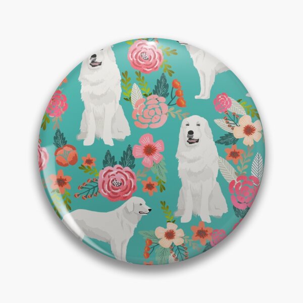 Item preview, great pyrenees dog floral - vintage florals, floral pet, cute dog, pyrenean mountain dog designed and sold by PetFriendly.