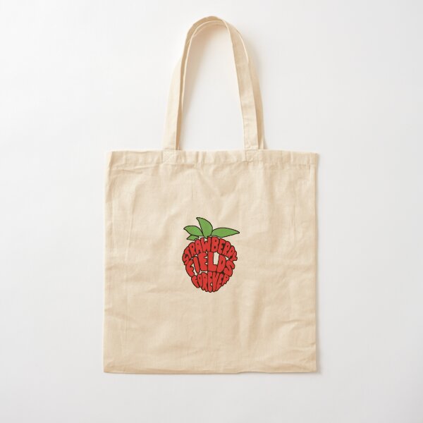 Campos de fresa por siempre Bolsa de algodón