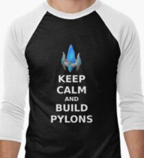 Keep Calm and build PYLONS Men's Baseball ¾ T-Shirt