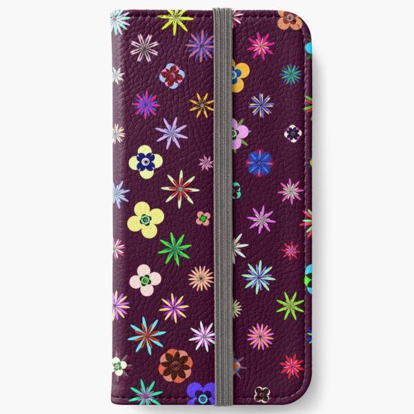 Happy Flower Pattern on Mulberry PanicDay iPhone Wallet