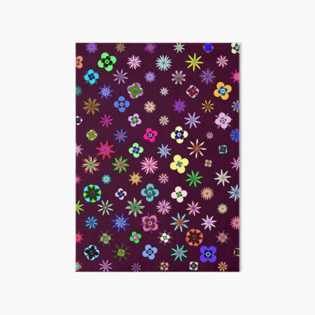 Happy Flower Pattern on Mulberry PanicDay Art Board Print