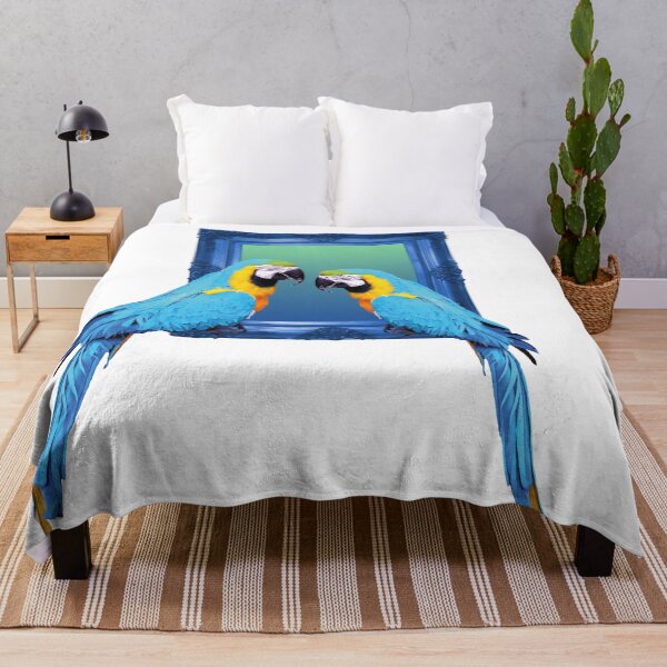 Item preview, Macaw Parrot Birds in Blue Frame designed and sold by Move-Art.