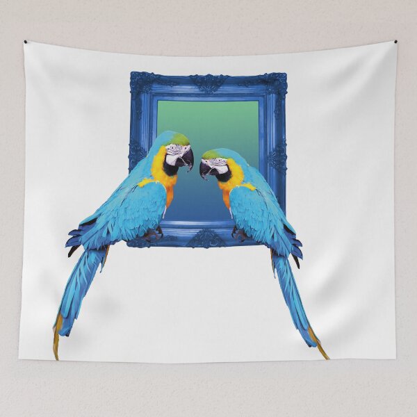 Item preview, Macaw Parrot Birds in Blue Frame designed and sold by Move-Art.