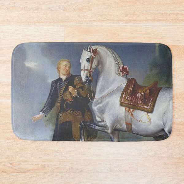 Item preview, Beautiful stallion Horse portrait with a Habsburg royal portrait - johann georg hamilton designed and sold by Vintage Designs +.