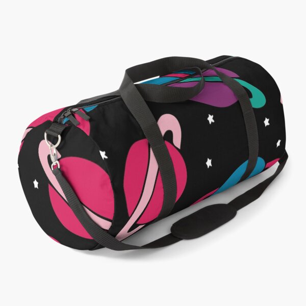 Neon Space Planets Pattern Duffle Bag