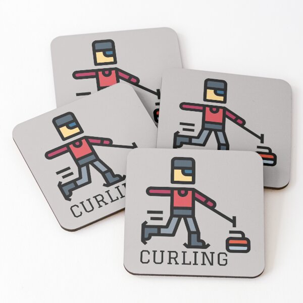 Item preview, Curling Digital Man Players Funny Humorous  designed and sold by Michelle  Brewster.