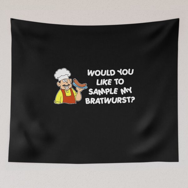 Item preview, Like To Sample My Bratwurst Humor Cartoon designed and sold by jaycartoonist.