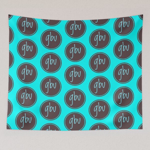 Item preview, Blue and Brown God Bless You GBU " Text Speak Slogan  Abstract Design by Jenny Meehan  designed and sold by Jenny Meehan Art Prints and Patterns  .