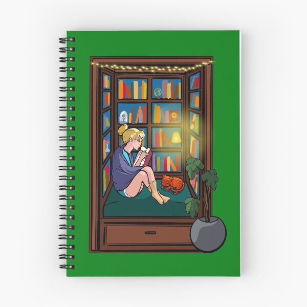 Item preview, Cozy princess reading inside booknook (blonde hair) designed and sold by theclassynerd.