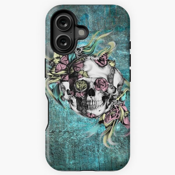 Item preview, Grunge butterfly smoke skull designed and sold by KristyPatterson.