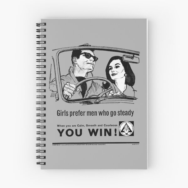 Item preview, BE COURTEOUS! GIRLS PREFER MEN WHO GO STEADY designed and sold by ThrowbackAds.