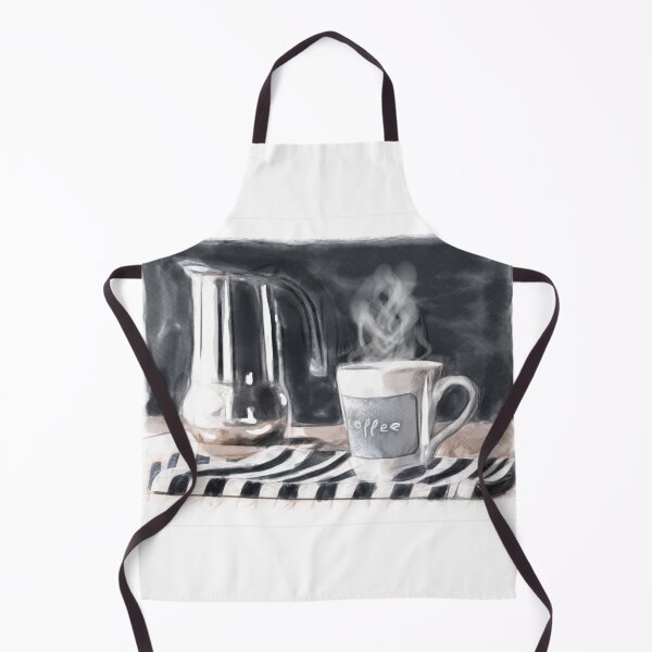 Item preview, Watercolor Art of Coffee Cup and kettle designed and sold by evk-art.