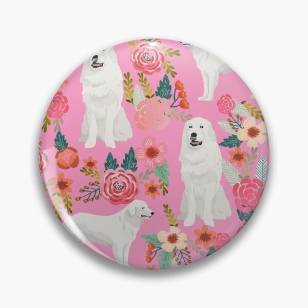 Item preview, great pyrenees dog floral - vintage florals, floral pet, cute dog, pyrenean mountain dog designed and sold by PetFriendly.