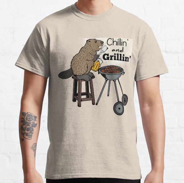 Funny Chillin and Grillin Beaver Dad Classic T-Shirt