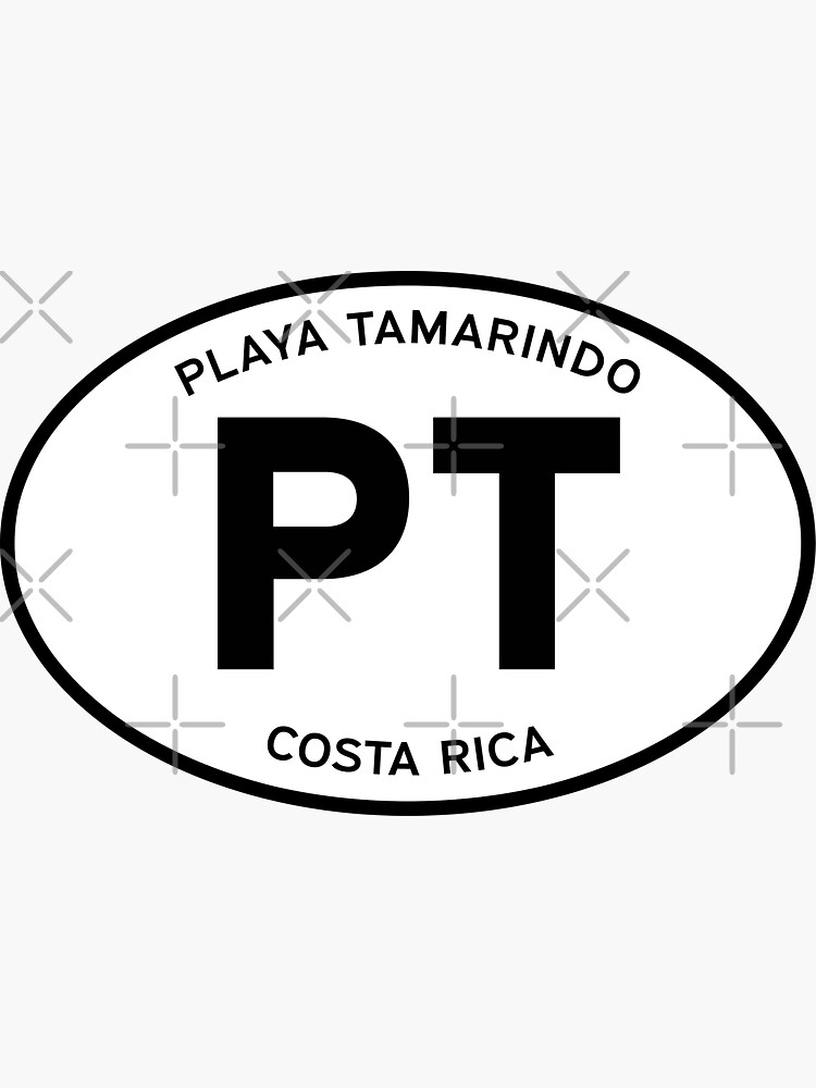 PT, Playa Tamarindo, Costa Rica — Oval Decal by ovalbeach