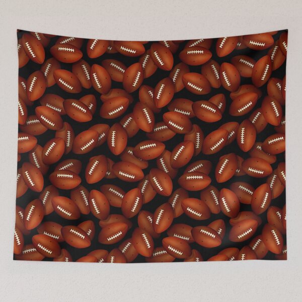 Item preview, Endless footballs pattern on black designed and sold by katzdzynes.