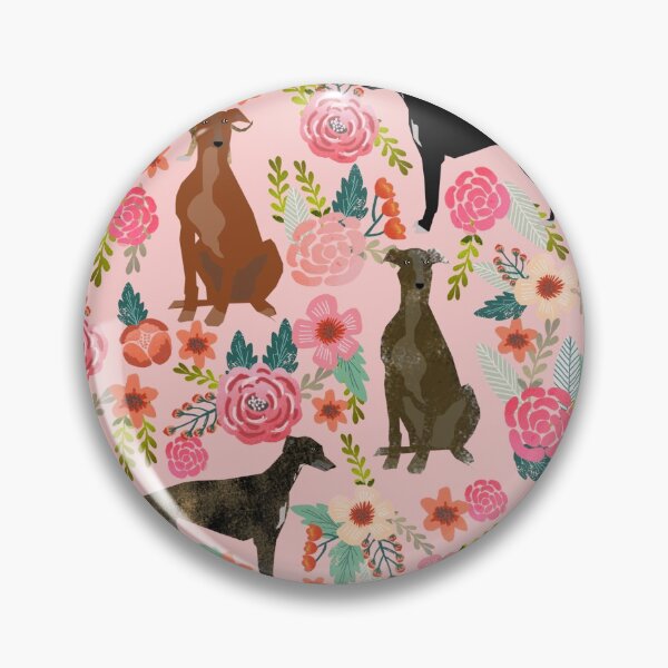 Item preview, greyhounds dog floral - vintage florals, floral pet, cute dog, brindle greyhound dog designed and sold by PetFriendly.
