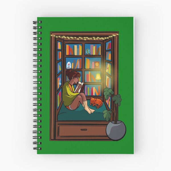 Item preview, Cozy princess reading inside booknook (brown hair) designed and sold by theclassynerd.