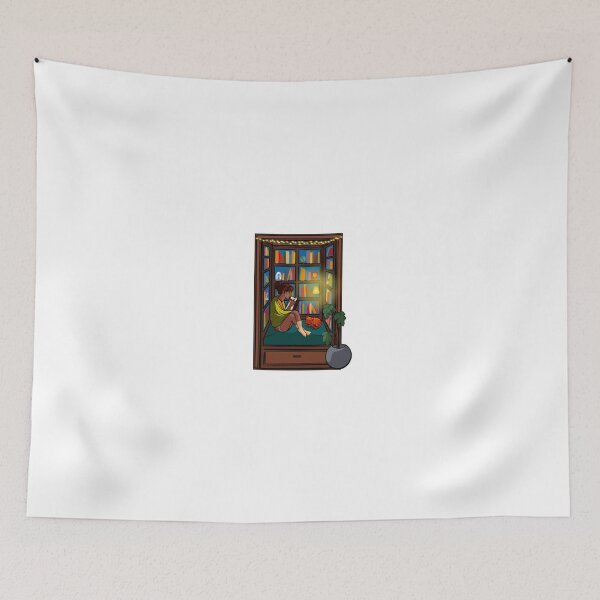 Item preview, Cozy princess reading inside booknook (brown hair) designed and sold by theclassynerd.
