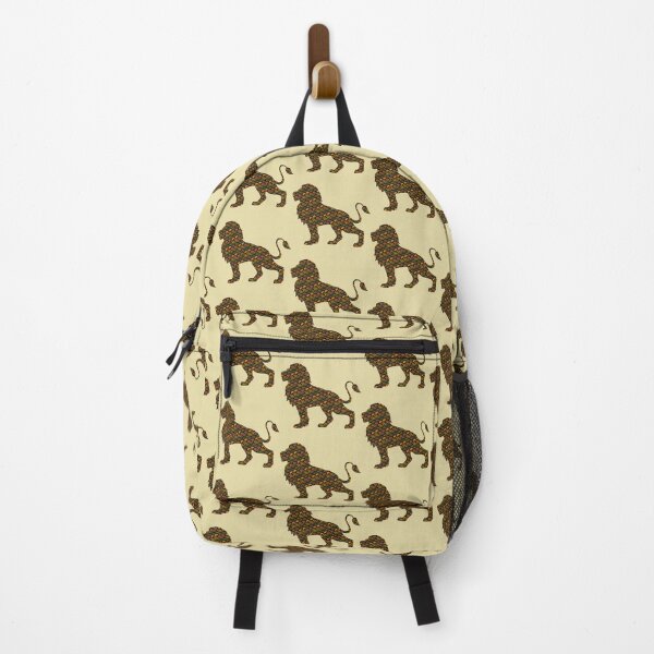 Item preview, Brown & green patterned lion silhouette designed and sold by NatureArtUK.