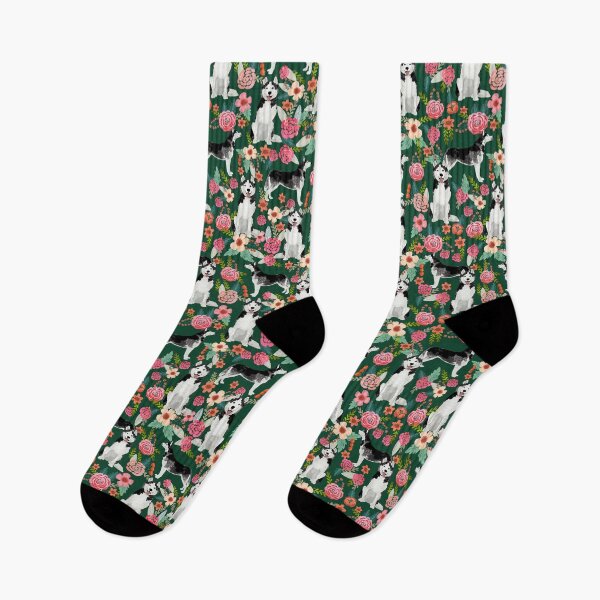 Artikelvorschau, husky dog floral - vintage florals, floral pet, cute dog, huskies entworfen und verkauft von PetFriendly.