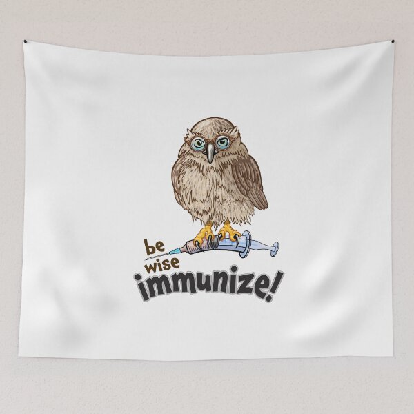 Item preview, Be Wise Immunize - Promote Vaccination Owl on Syringe Design designed and sold by Zit-Zat-Zot.