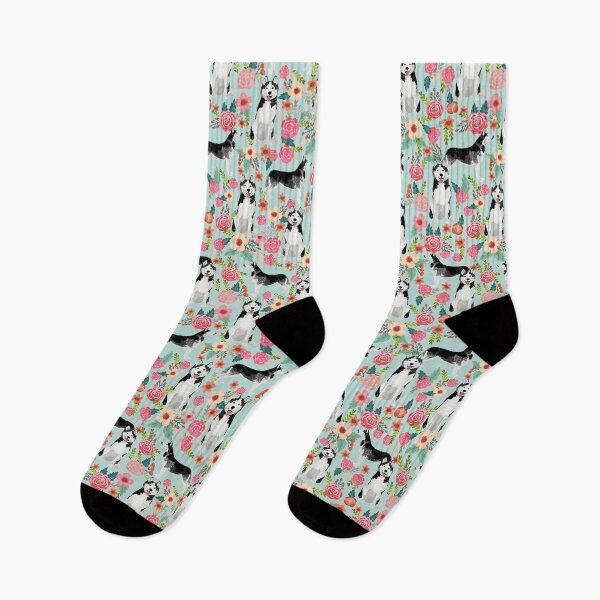 Artikelvorschau, husky dog floral - vintage florals, floral pet, cute dog, huskies entworfen und verkauft von PetFriendly.
