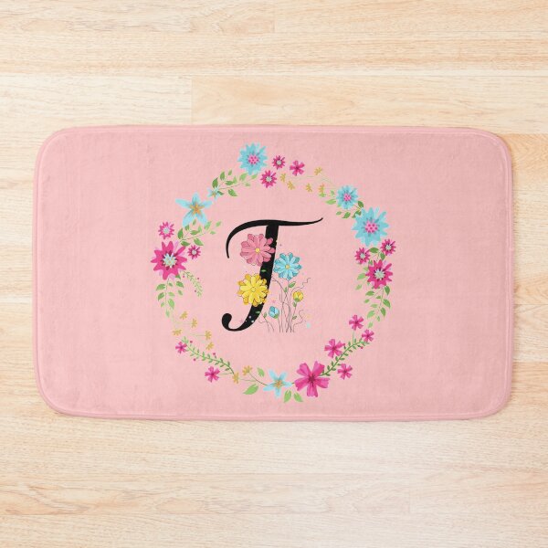 Item preview, Pink Floral Monogram Initial Letter T designed and sold by BleuSky.