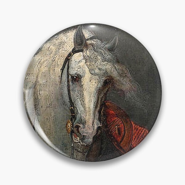 Item preview, white horse trotting over a flat landscape before a city  - peter paul rubens designed and sold by Vintage Designs +.